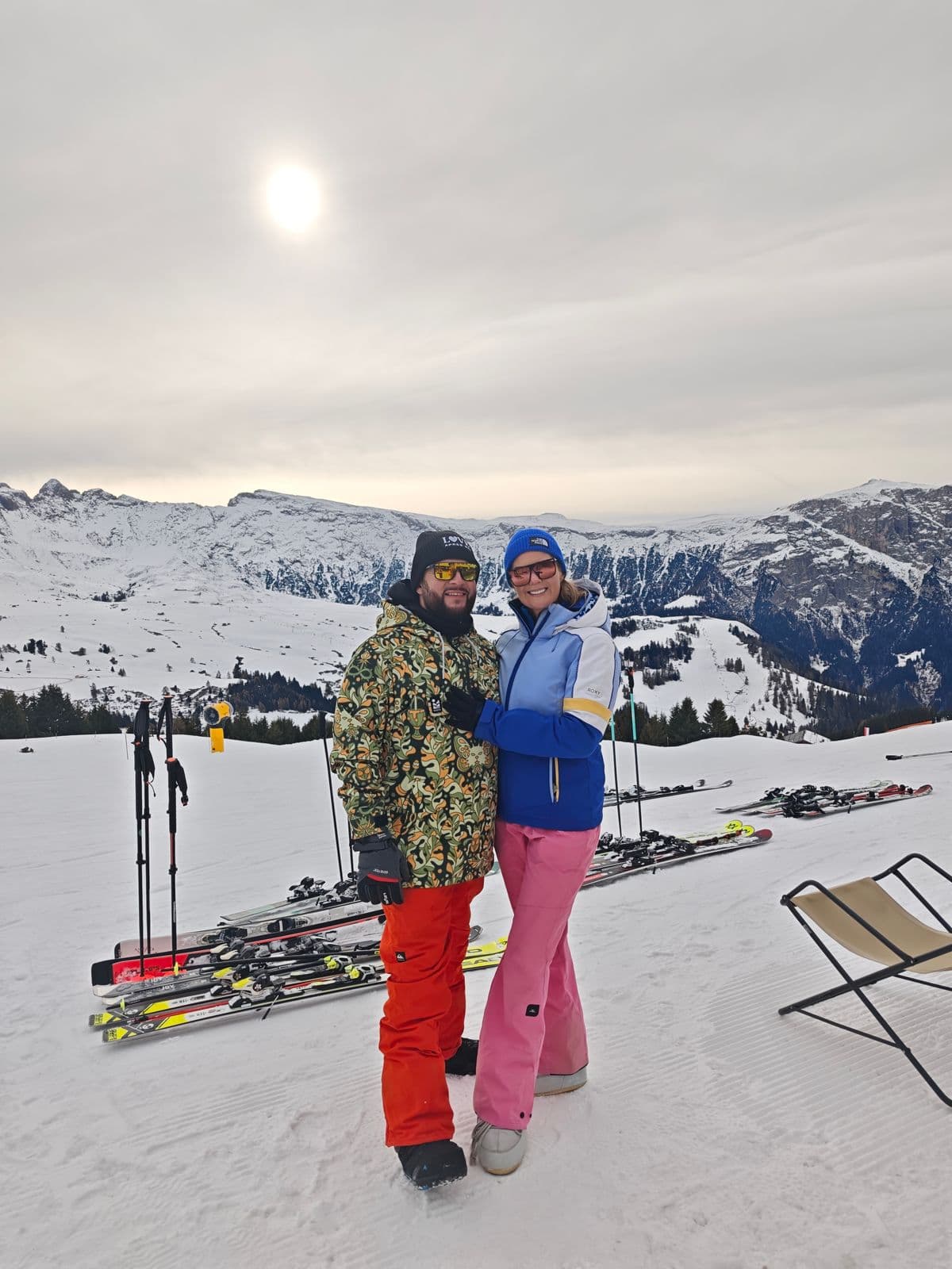Agata i Mateusz Koronkiewiczowie na stoku w Dolomitach